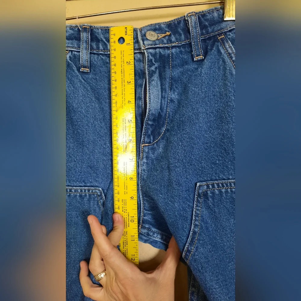 Old Navy Girls High Rise Built Tough Carpenter Utility Denim Blue Jeans